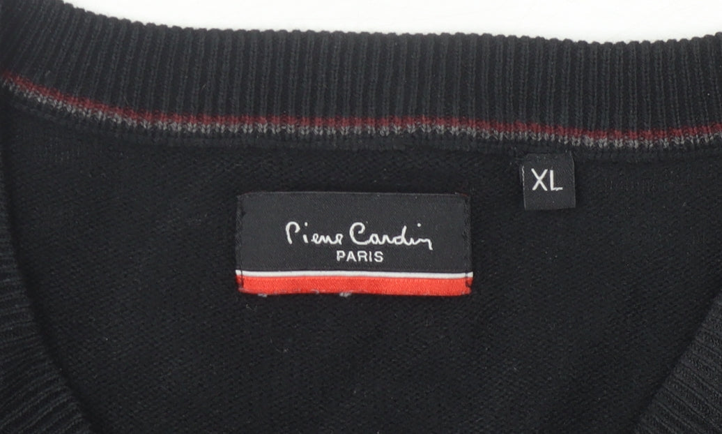 Pierre Cardin Men's Black XL V-Neck Pullover Jumper