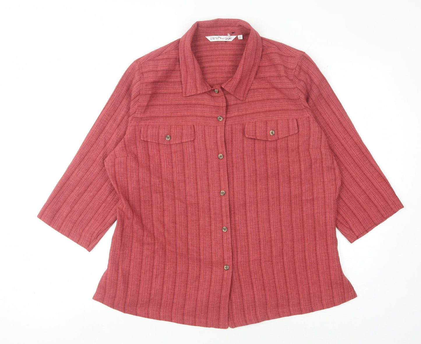 EWM Women's Red Button-Up Shirt Size 20