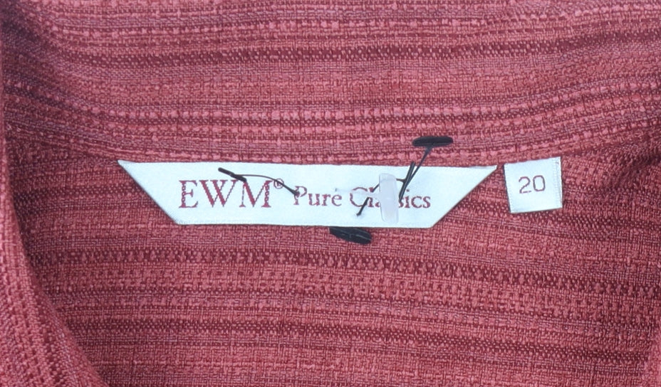 EWM Women's Red Button-Up Shirt Size 20