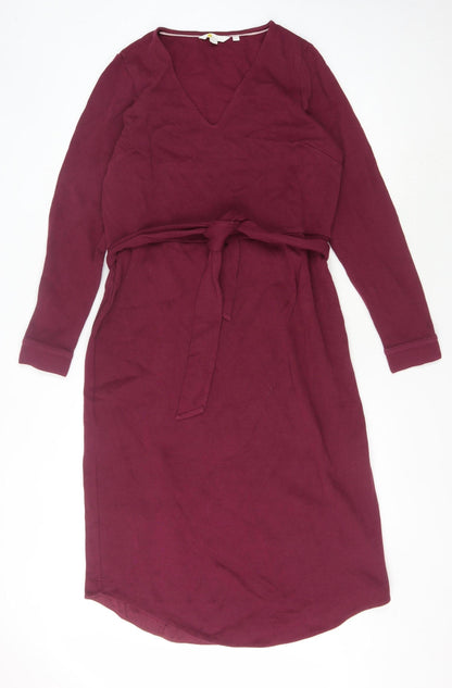 Boden Women's Red V-Neck Wrap Dress Size 12