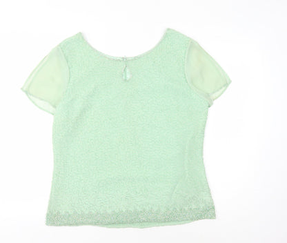 Womens UK Size 14 Jacques Vert Green Basic Blouse