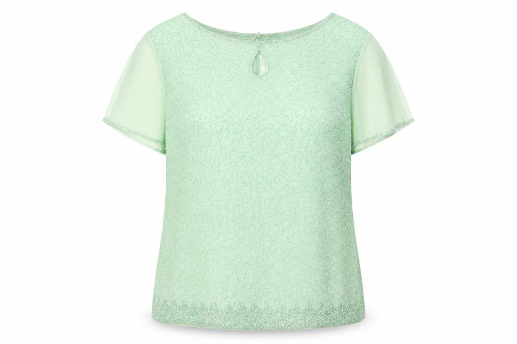 Womens UK Size 14 Jacques Vert Green Basic Blouse