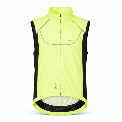 Front view of Decathlon Men's Yellow Cycling Windbreaker Jacket S