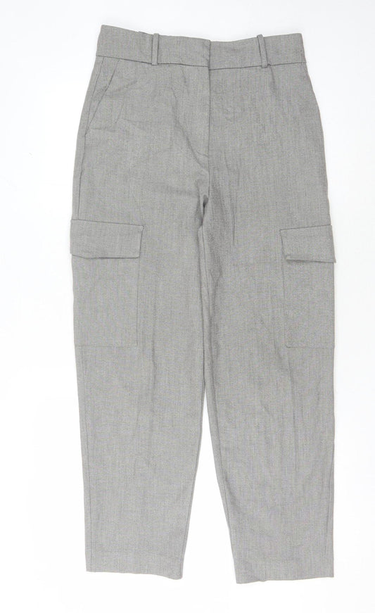 Womens UK Size 8 MNG Regular Fit Cargo Grey Trousers
