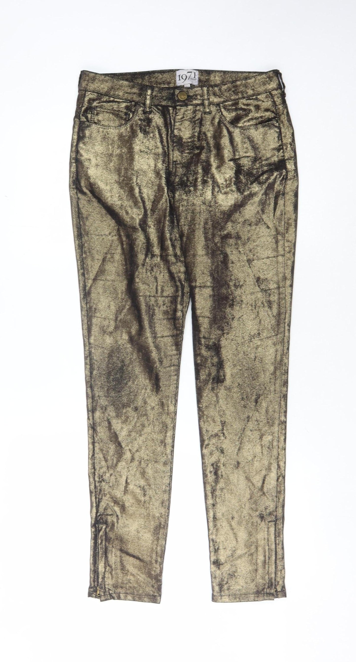 Womens UK Size 8 Reiss   Gold Trousers