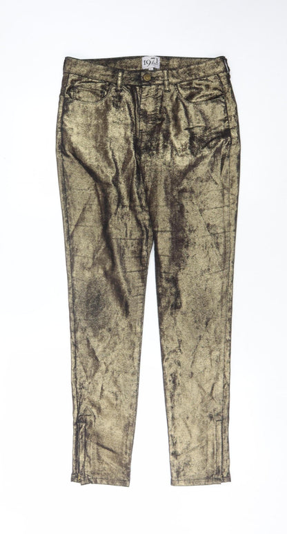 Womens UK Size 8 Reiss   Gold Trousers
