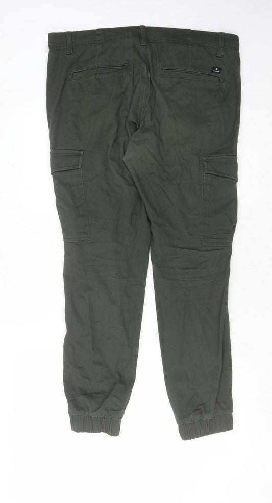 Jack & Jones Men's Green Cargo Trousers Size 34