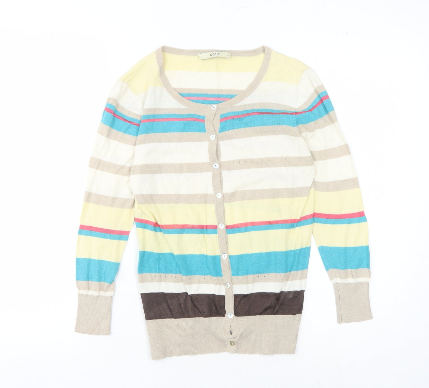 Womens UK Size S Oasis Multicoloured Cardigan Jumper