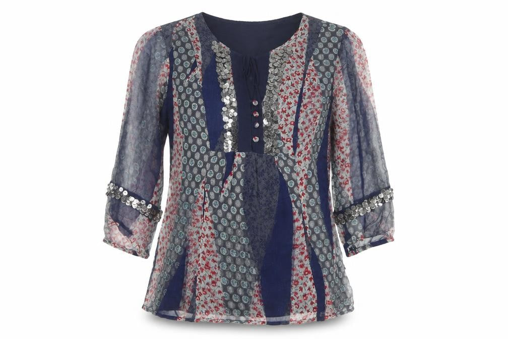 Womens UK Size 10 ROCHA JOHN ROCHA Multicoloured Tunic Blouse