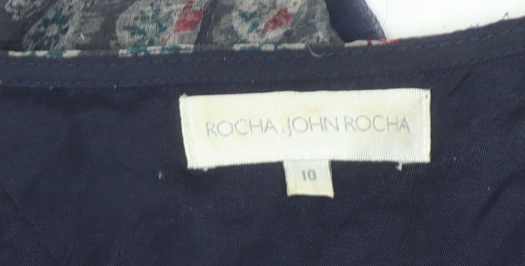 Womens UK Size 10 ROCHA JOHN ROCHA Multicoloured Tunic Blouse