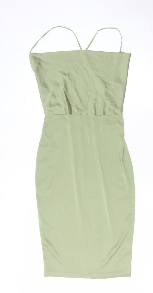 Oh Polly Women's Green Slip Dress Size 12