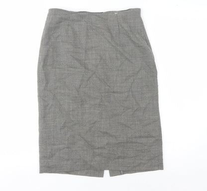 Hobbs Women's Grey Pencil Skirt, Size 10, Wool Tweed