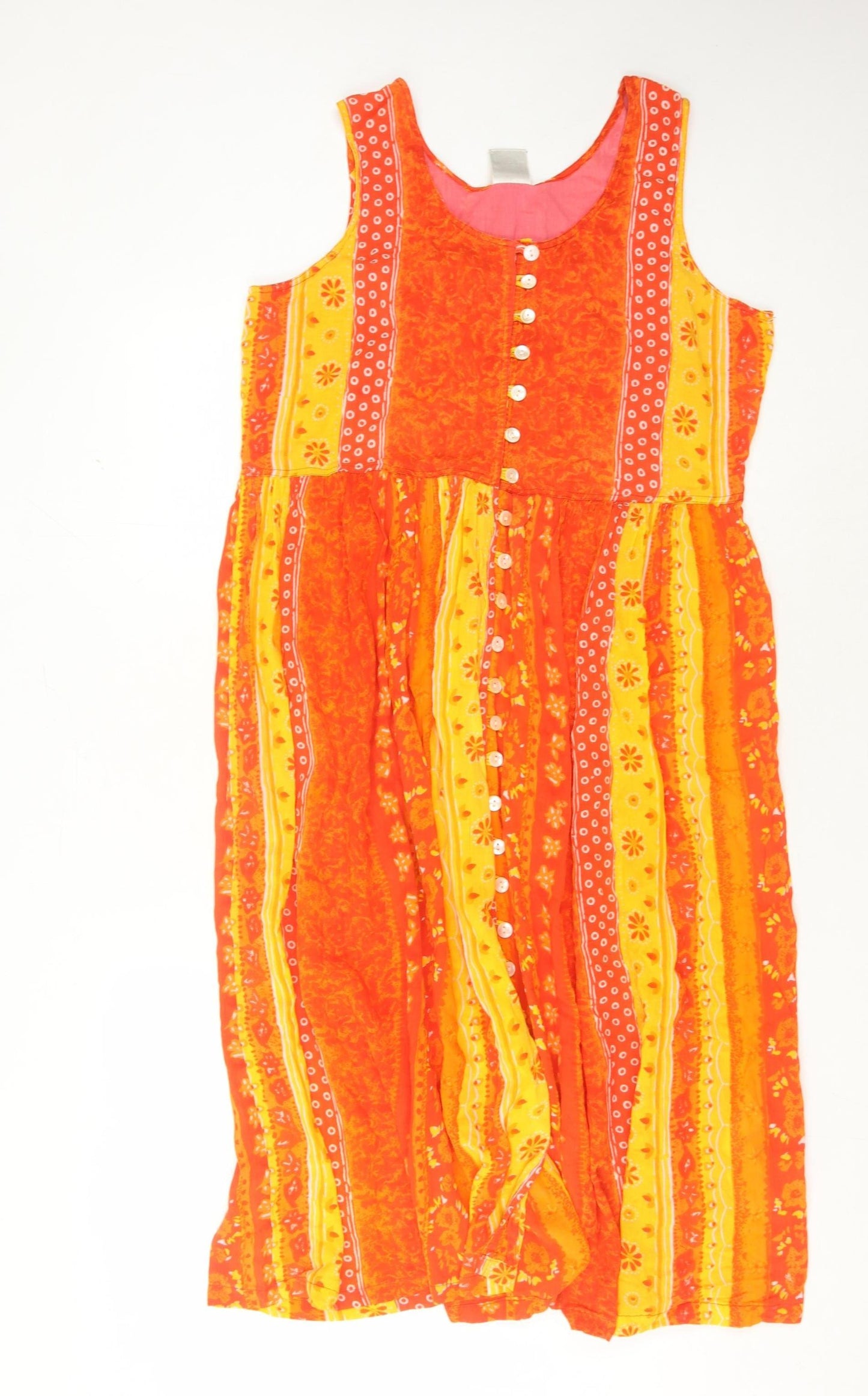 C&A Women's Multicoloured A-Line Midi Dress, Size 14