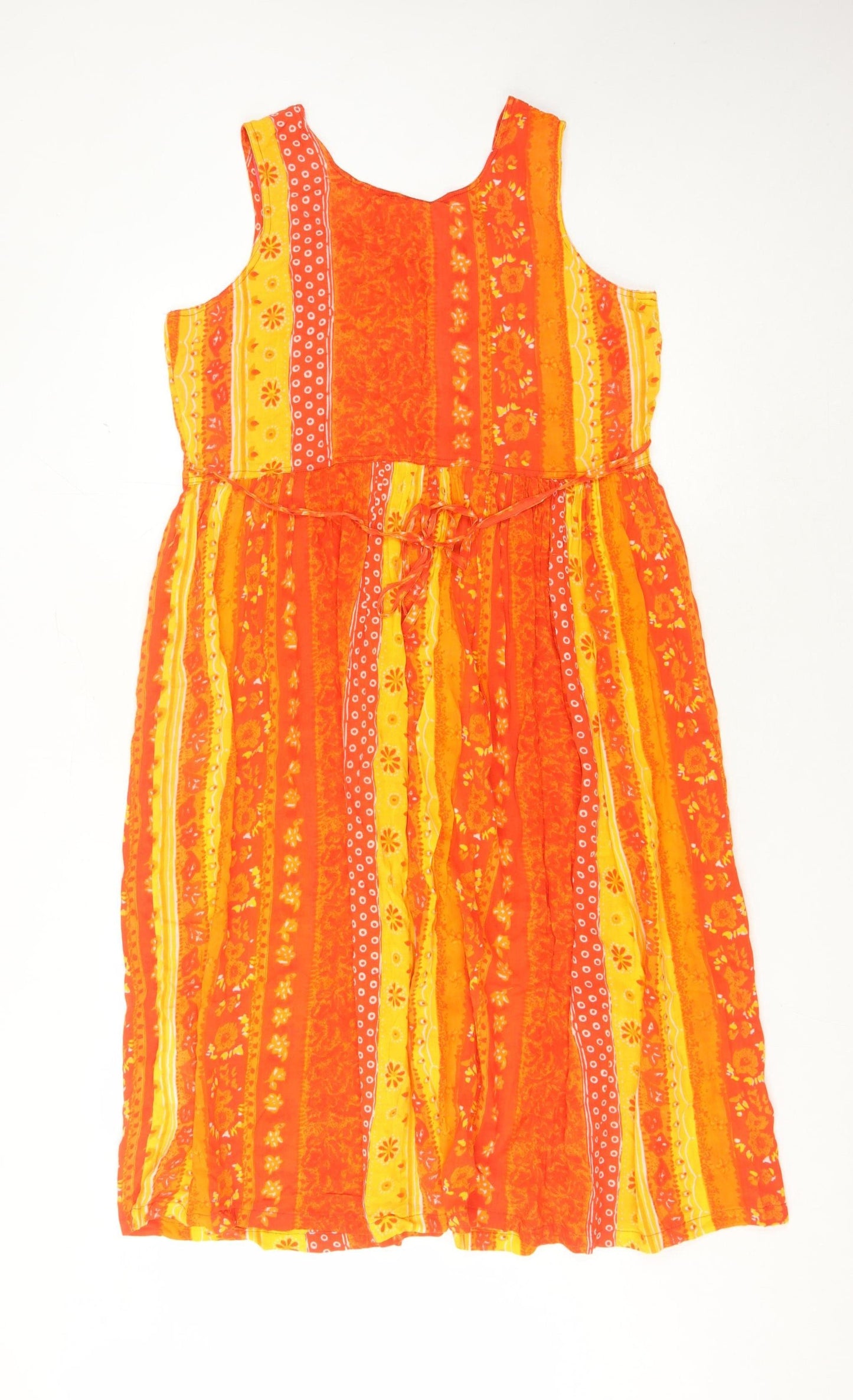 C&A Women's Multicoloured A-Line Midi Dress, Size 14