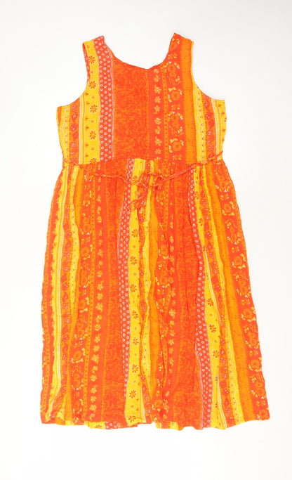 C&A Women's Multicoloured A-Line Midi Dress, Size 14