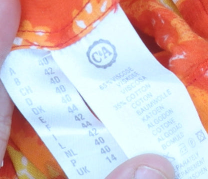 C&A Women's Multicoloured A-Line Midi Dress, Size 14