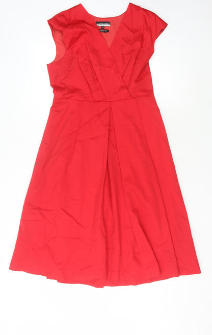 Austin Reed Women's Red Sleeveless Dress, Size 14