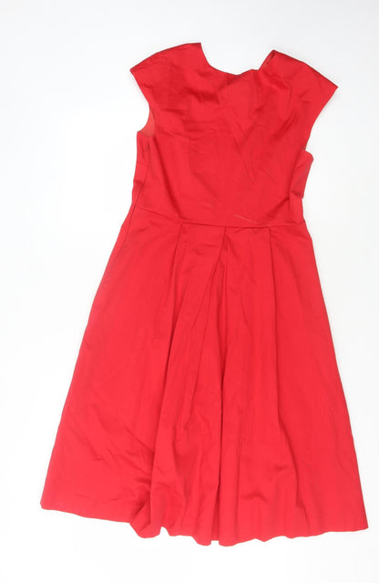 Austin Reed Women's Red Sleeveless Dress, Size 14
