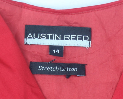 Austin Reed Women's Red Sleeveless Dress, Size 14