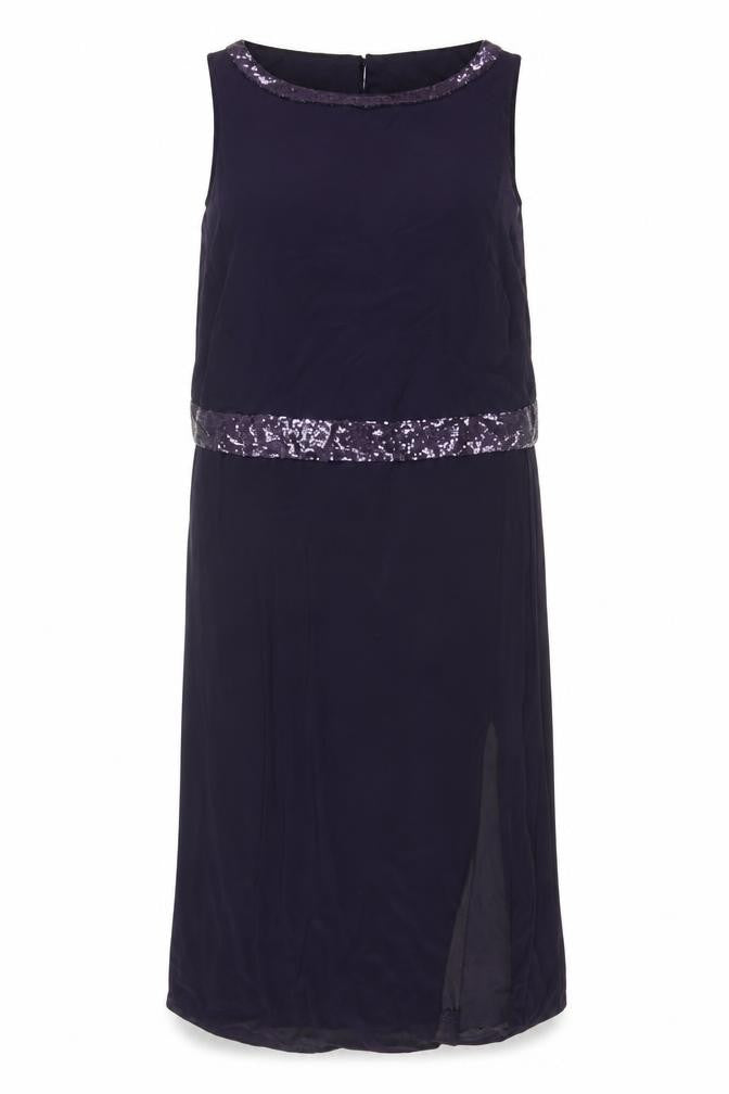 Klass Women's Purple Sequin Sleeveless Dress Size 12