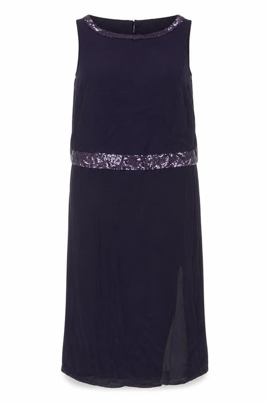Klass Women's Purple Sequin Sleeveless Dress Size 12