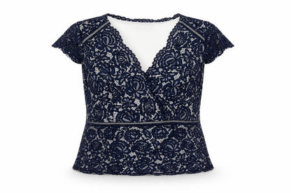 Womens UK Size 14 Jacques Vert Blue Wrap Blouse