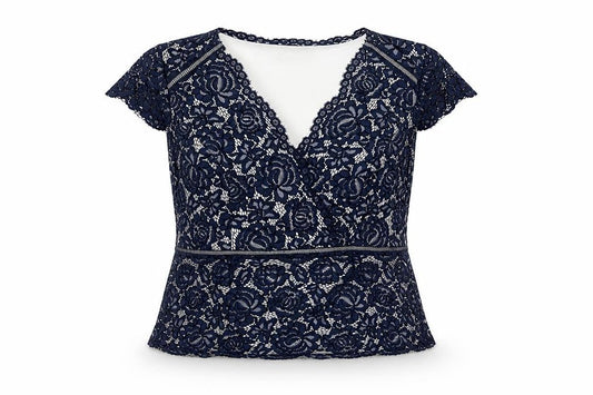 Womens UK Size 14 Jacques Vert Blue Wrap Blouse