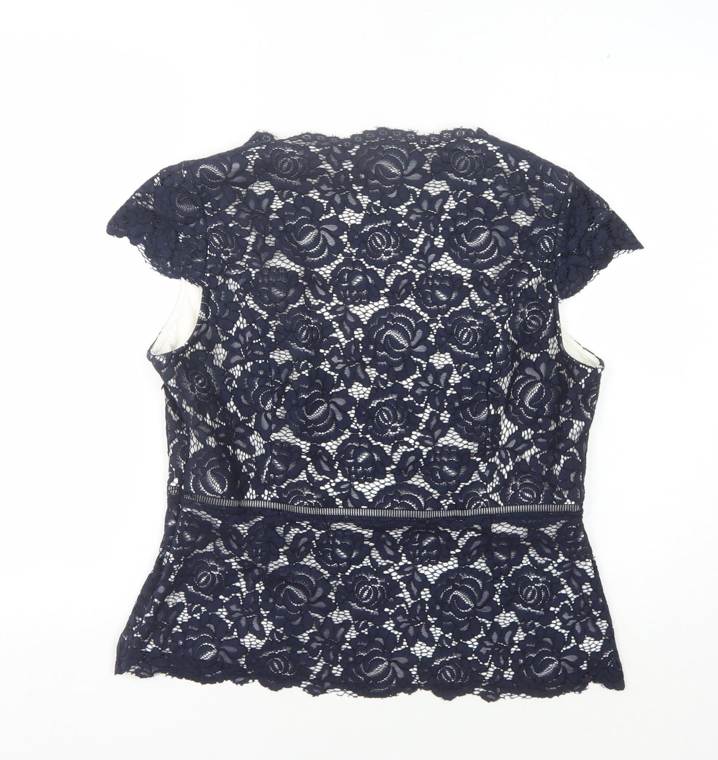 Womens UK Size 14 Jacques Vert Blue Wrap Blouse