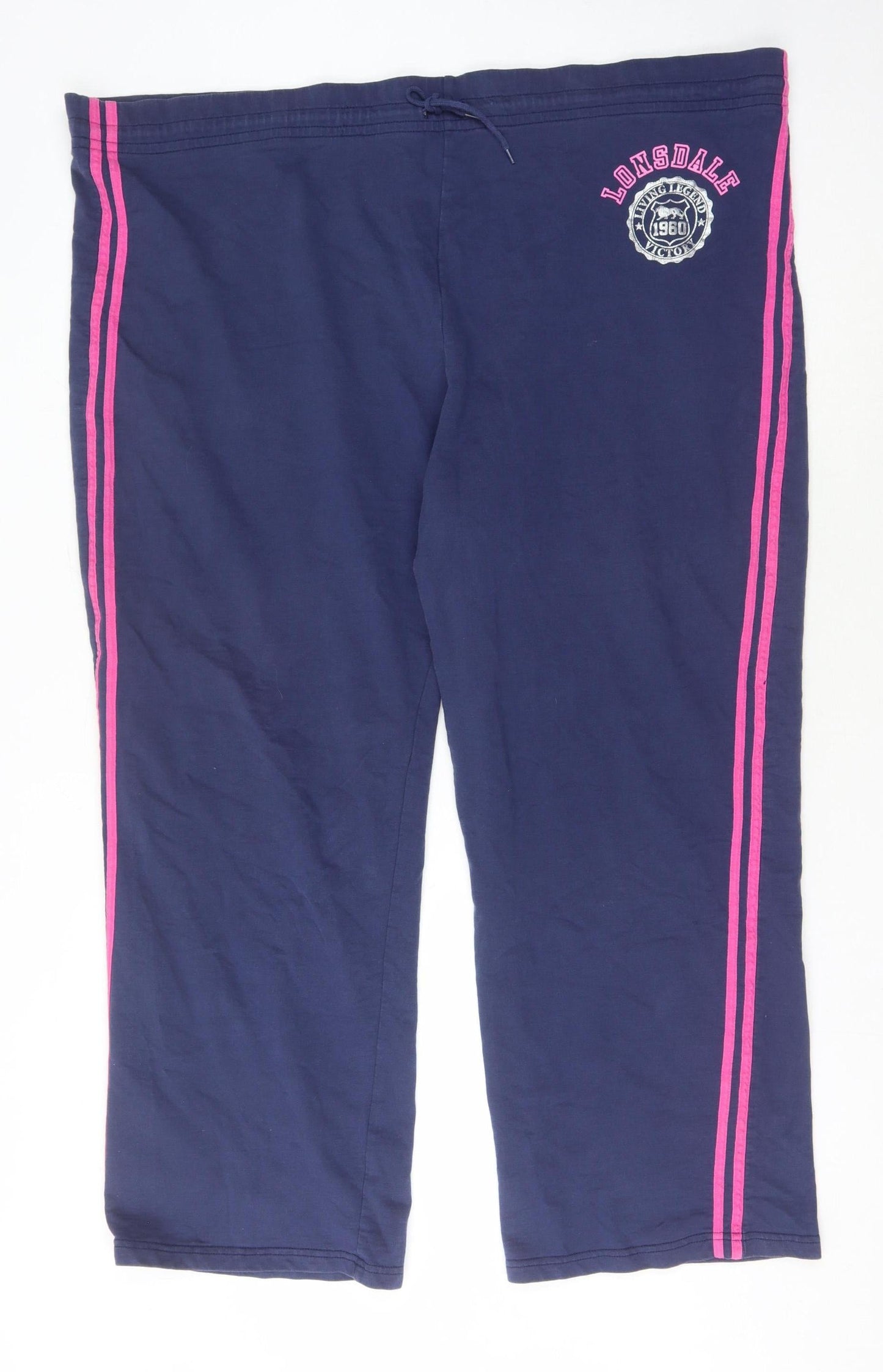 Womens UK Size 6 Lonsdale Regular Fit Jogger Blue Trousers
