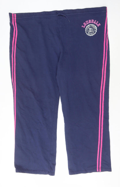 Womens UK Size 6 Lonsdale Regular Fit Jogger Blue Trousers