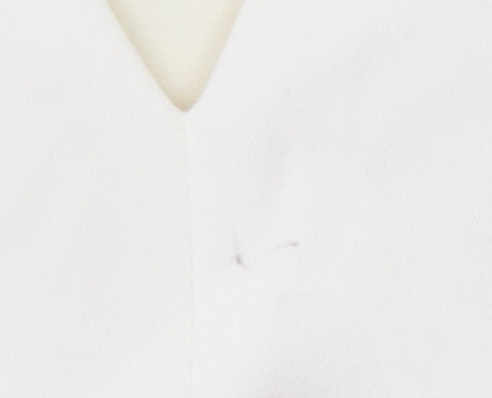 Massimo Dutti Women's White V-Neck Long Sleeve Dress