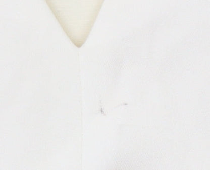 Massimo Dutti Women's White V-Neck Long Sleeve Dress