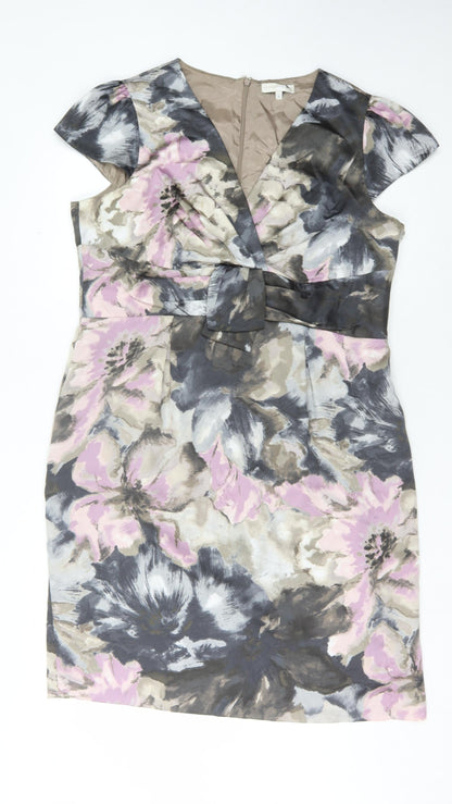 Rocha Multicoloured Floral Sheath Dress Sz 12