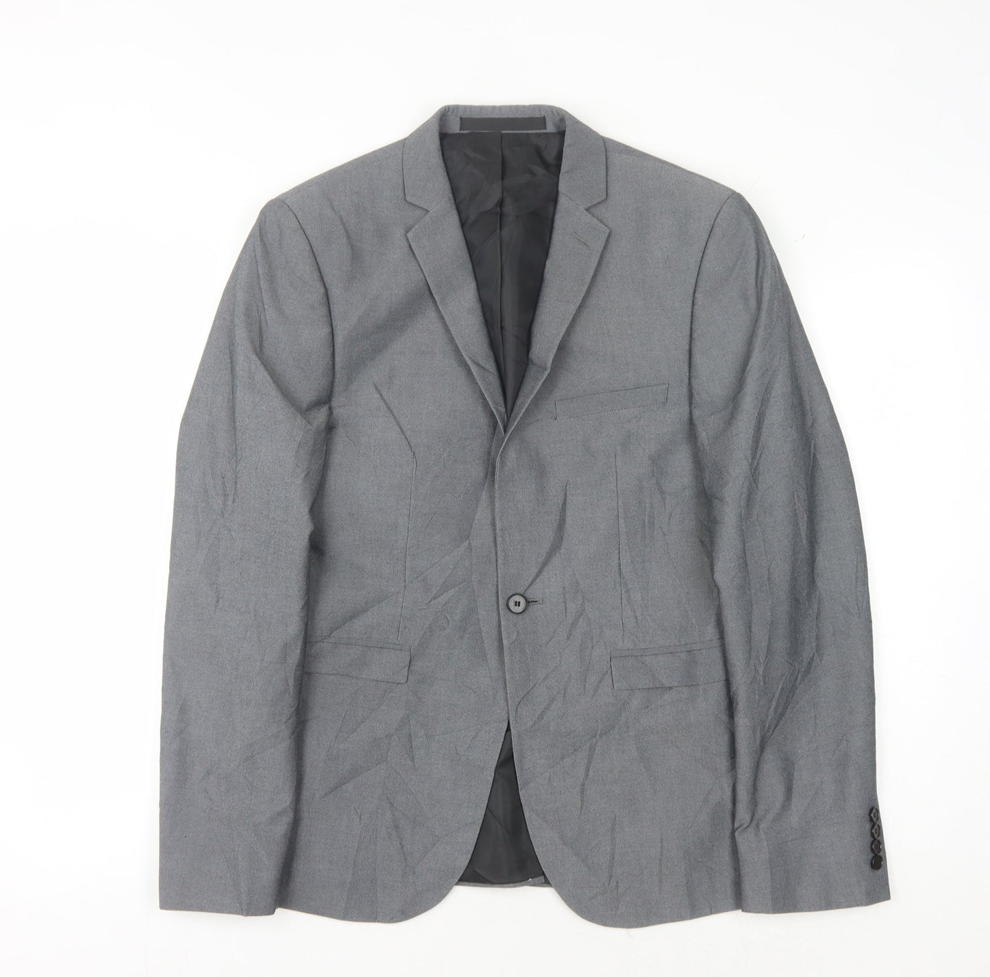 Mens UK Size 38 Burton Regular Grey Suit Jacket