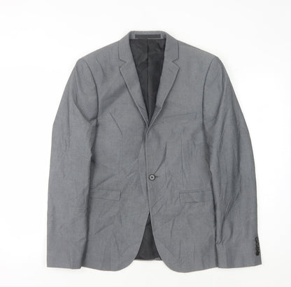 Mens UK Size 38 Burton Regular Grey Suit Jacket