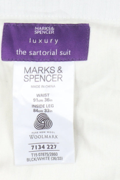 Marks and Spencer Men's Black Dress Pants, Size 36