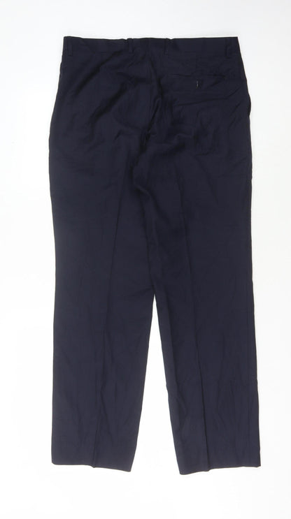 T.M.Lewin Men's Blue Dress Pants Size 34 Wool