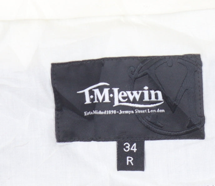 T.M.Lewin Men's Blue Dress Pants Size 34 Wool