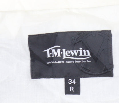 T.M.Lewin Men's Blue Dress Pants Size 34 Wool