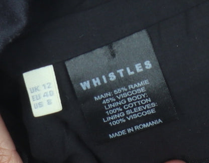 Whistles Women's Black Double-Breasted Suit Jacket Size 12