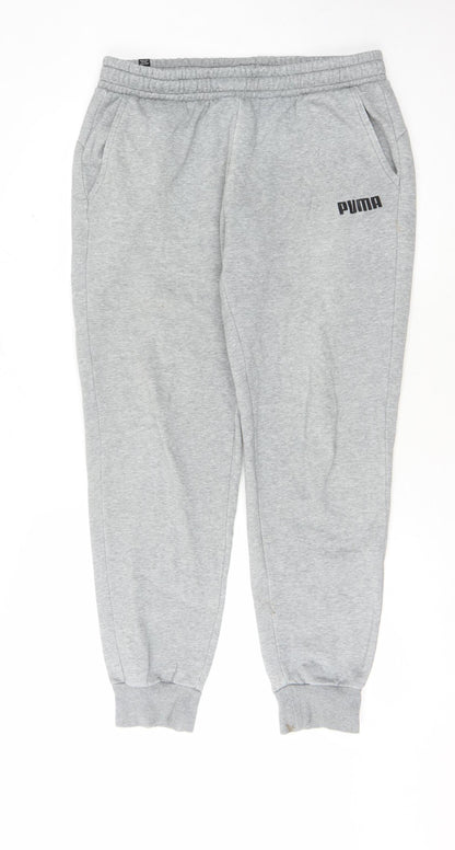 Puma Men's Grey Sweatpants L Size Casual Wear