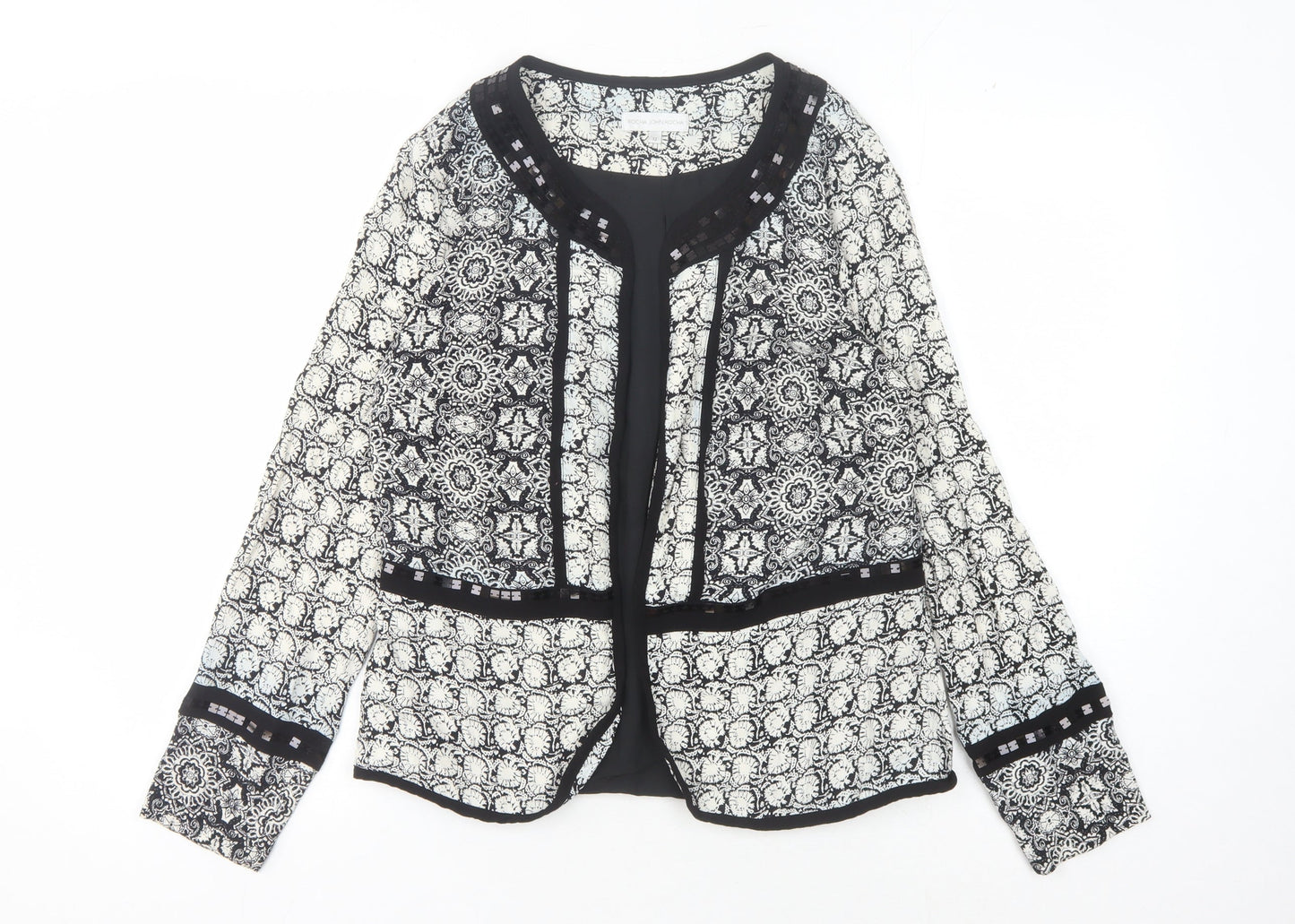 Rocha John Rocha Women's Black Geometric Blazer, Size 12