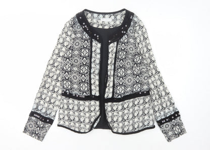 Rocha John Rocha Women's Black Geometric Blazer, Size 12