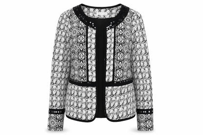 Rocha John Rocha Women's Black Geometric Blazer, Size 12