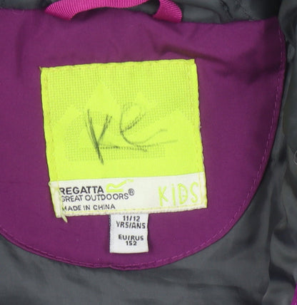 Regatta Girls Purple Waterproof Rain Coat 11 Years