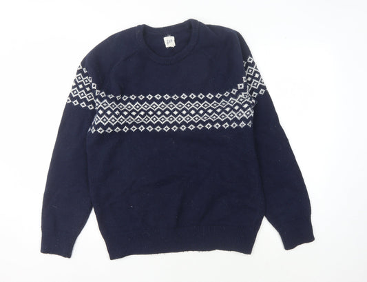 GAP Men's Blue Wool Pullover Jumper M