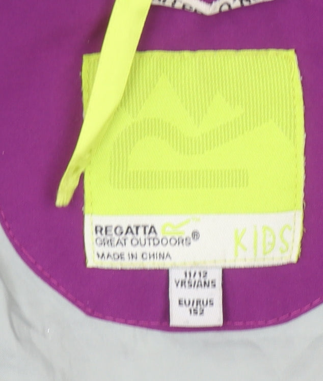 Regatta Girls Purple Ski Jacket Size 12 Hooded Winter