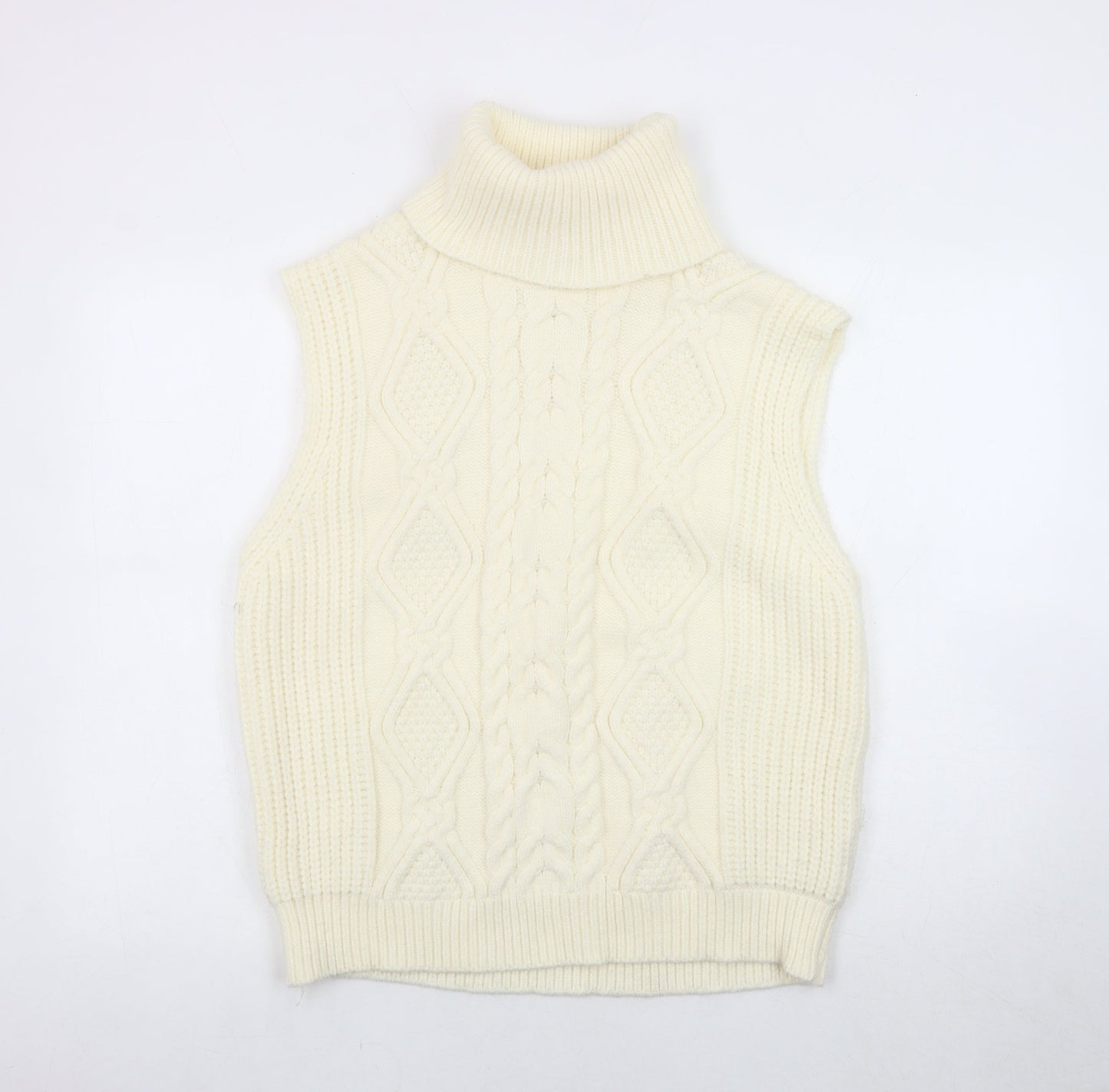 Womens UK Size M/L Pink Vanilla Ivory Vest Jumper