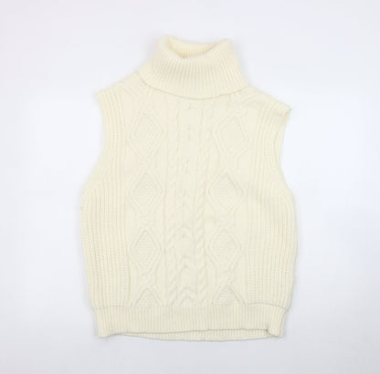 Womens UK Size M/L Pink Vanilla Ivory Vest Jumper