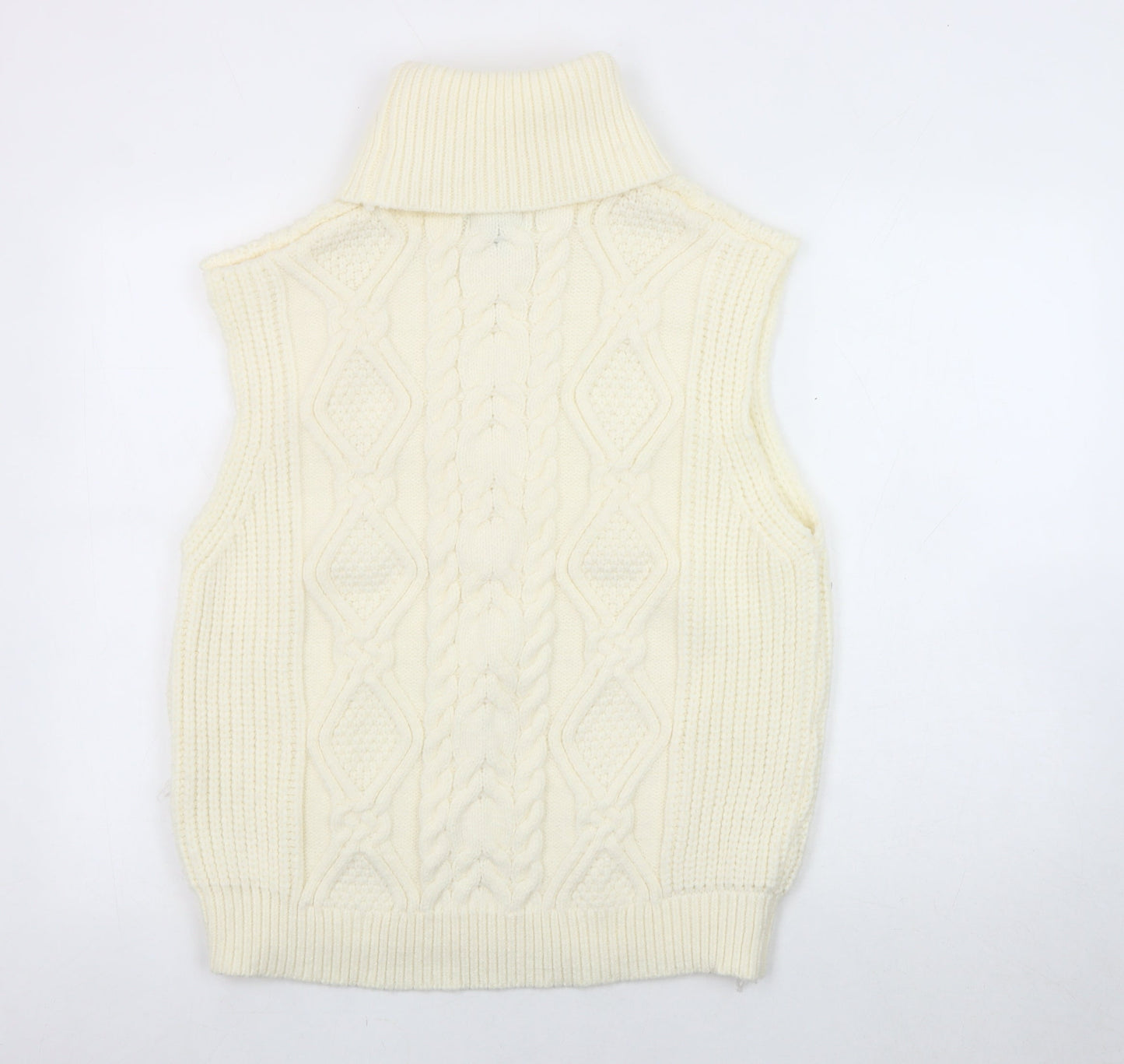 Womens UK Size M/L Pink Vanilla Ivory Vest Jumper